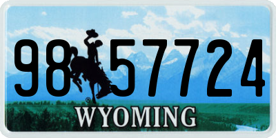 WY license plate 9857724