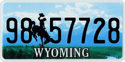 WY license plate 9857728