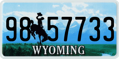 WY license plate 9857733