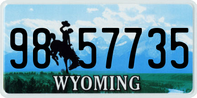 WY license plate 9857735