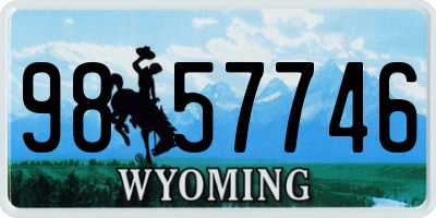 WY license plate 9857746