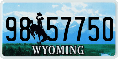 WY license plate 9857750