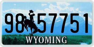 WY license plate 9857751