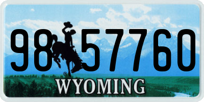 WY license plate 9857760