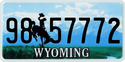 WY license plate 9857772