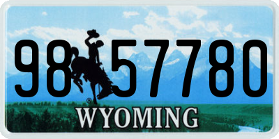 WY license plate 9857780
