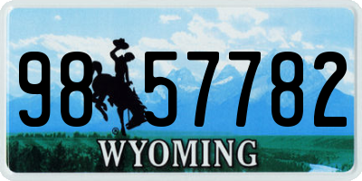 WY license plate 9857782