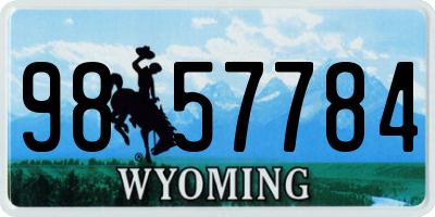 WY license plate 9857784