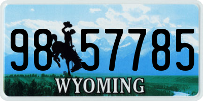 WY license plate 9857785