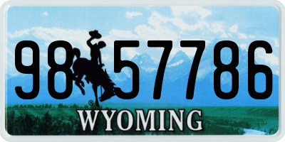 WY license plate 9857786