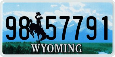 WY license plate 9857791