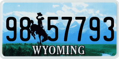 WY license plate 9857793