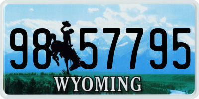 WY license plate 9857795