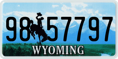 WY license plate 9857797