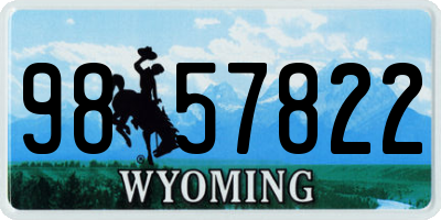WY license plate 9857822