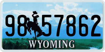 WY license plate 9857862