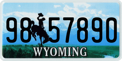 WY license plate 9857890