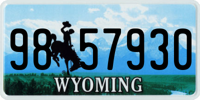 WY license plate 9857930