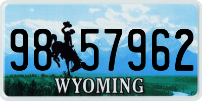 WY license plate 9857962