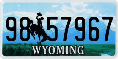 WY license plate 9857967