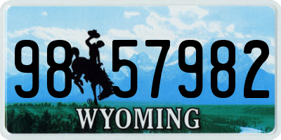 WY license plate 9857982