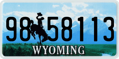 WY license plate 9858113
