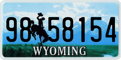 WY license plate 9858154