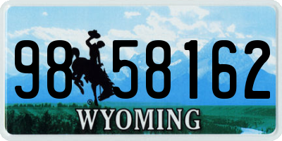WY license plate 9858162
