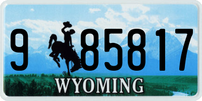 WY license plate 985817