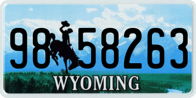 WY license plate 9858263