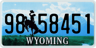 WY license plate 9858451