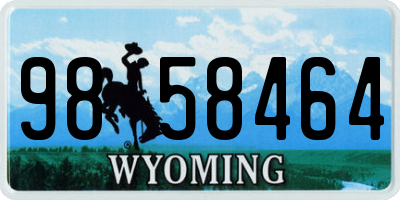 WY license plate 9858464