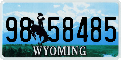 WY license plate 9858485