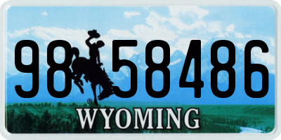 WY license plate 9858486
