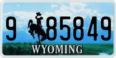 WY license plate 985849