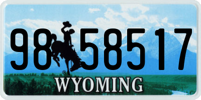 WY license plate 9858517