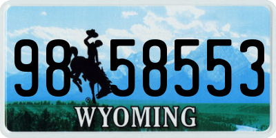 WY license plate 9858553