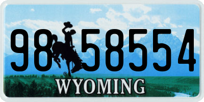 WY license plate 9858554