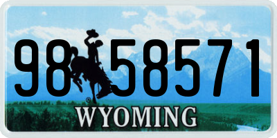 WY license plate 9858571