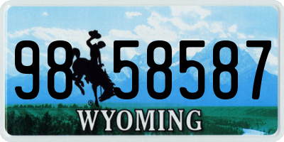 WY license plate 9858587