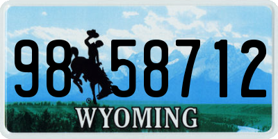 WY license plate 9858712