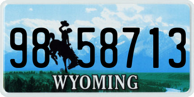 WY license plate 9858713