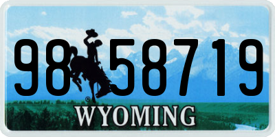 WY license plate 9858719