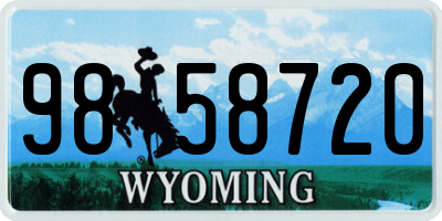 WY license plate 9858720