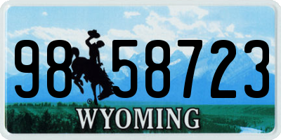 WY license plate 9858723