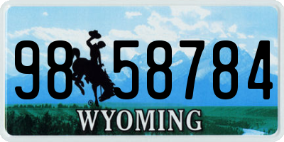 WY license plate 9858784
