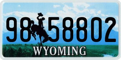 WY license plate 9858802