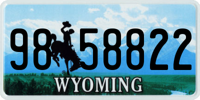 WY license plate 9858822