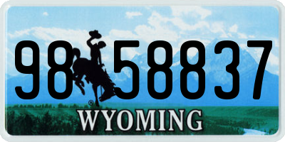 WY license plate 9858837