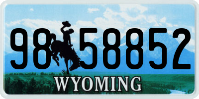 WY license plate 9858852